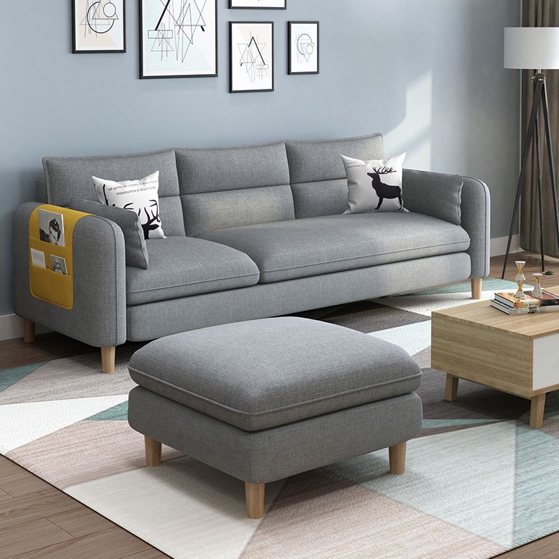 Living Room Contemporary Sewn Pillow Back Pillow Top Arm Sofa