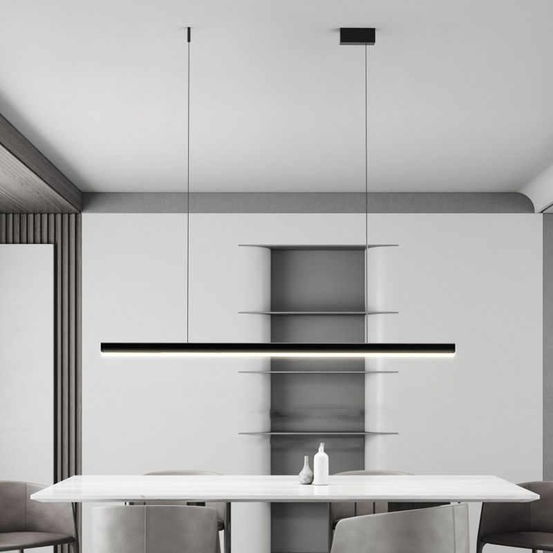 Modern Style Linear Pendant Light Metal 1 Light Hanging Light