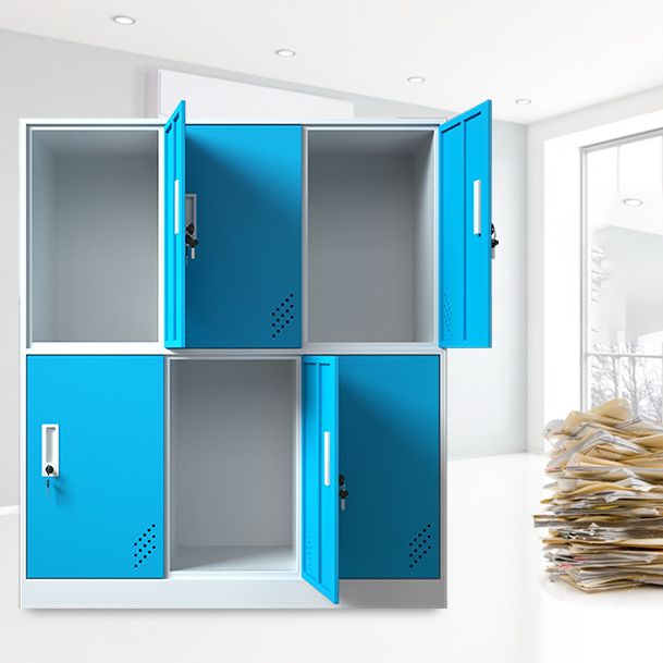 Matte Finish Steel Storage Cabinet with Hinged Doors Contemporary Non-Hanging Armoire