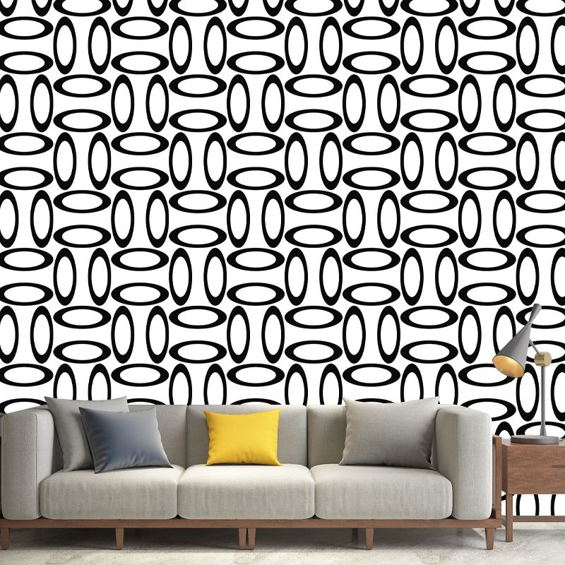 Soft Color Geometry Pattern Mural Environment Friendly Wall Covering for Living Room