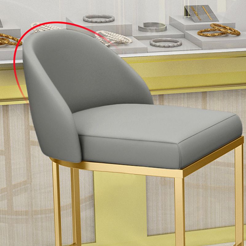 Contemporary Style Counter Stool Bar-height Bar Stool with Metal Base