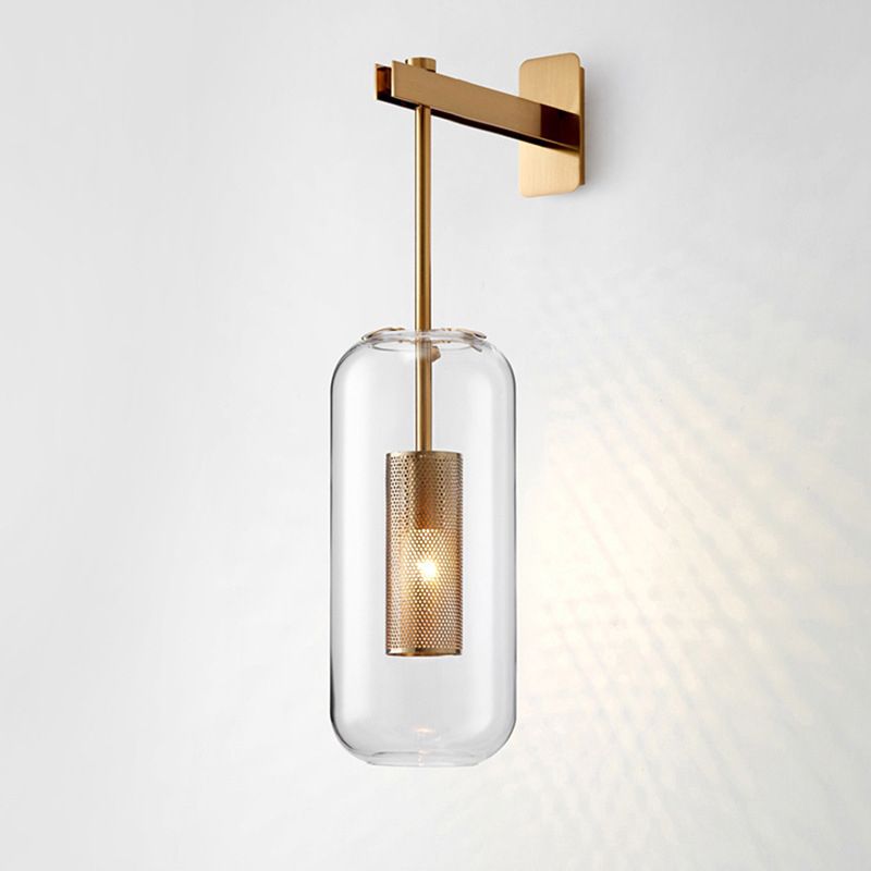 Industrial Glass Vanity Light Minimalist Wall Light Sconce for Bathroom