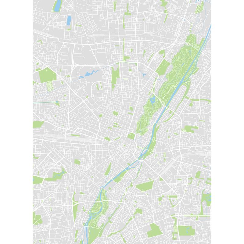 Non-Woven Pastel Mural Modern Satellite Map Wall Covering, Custom Size Available