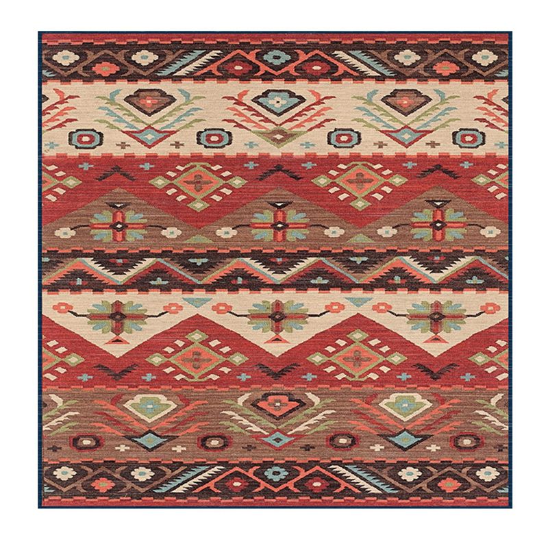 Mehrfarbiger Vintage-Teppich aus Polyester mit ethnischem Muster für den Innenbereich, rutschfester Teppich für das Wohnzimmer