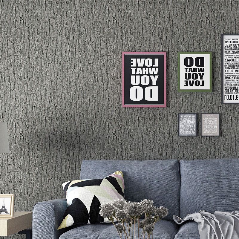 Dark Color Bark Wallpaper 33'L x 20.5"W Vinyl Stain-Resistant Stem Wall Decor