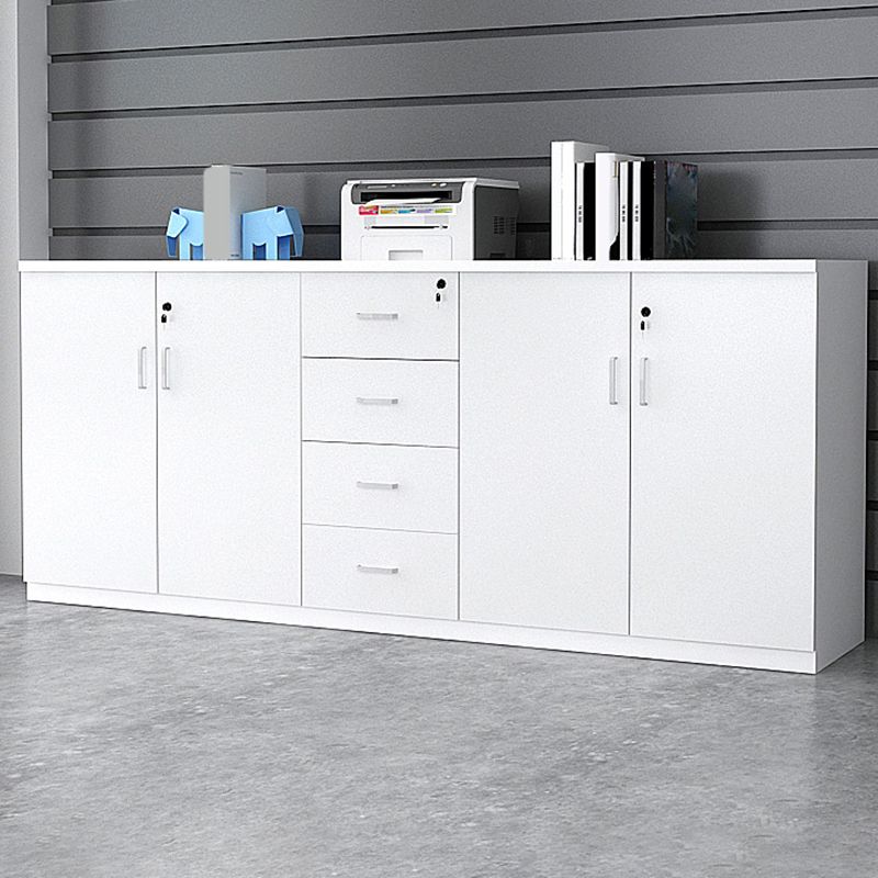 Modern File Cabinet White Wooden Frame Storage Lateral File Cabinet