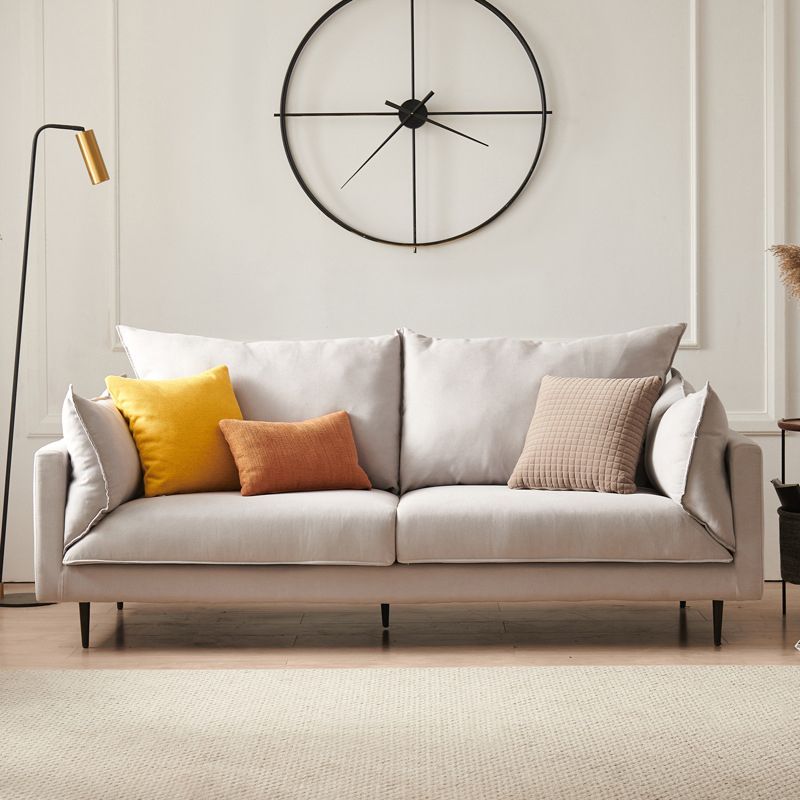 Linen 33"W Sofa Pillow Top Arm Sofa with 2 Pillows for Living Room