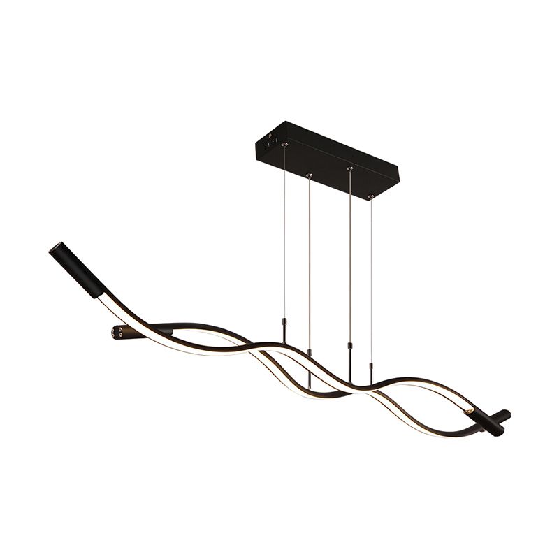 Minimalism Wave Shaped Pendant Lamp Aluminum Dining Room Island Lighting Fixture