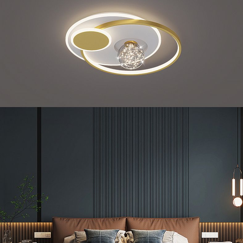 Modern Luxury Style Geometric Flush Mount Ceiling Chandelier Metal Flush Mount Light Fixtures for Living Room