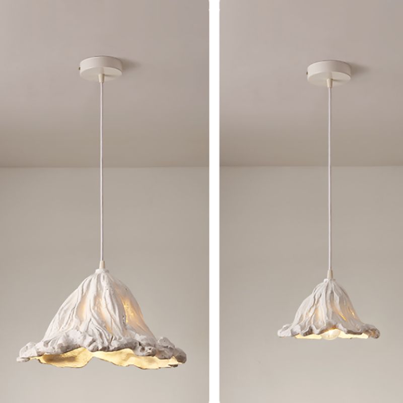 Décor décor lotus feuille en forme de pendentif en résine à manger lampe de suspension de plafond