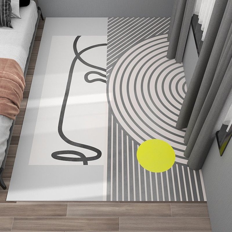 Apricot Color Lump Rug Polyester Simple Rug Stain Resistant Rug for Living Room