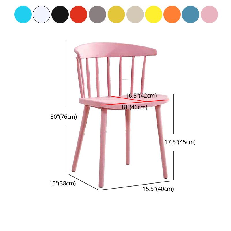 Scandinavian Plastic Side Chair Windsor Back Indoor-Outdoor Chair