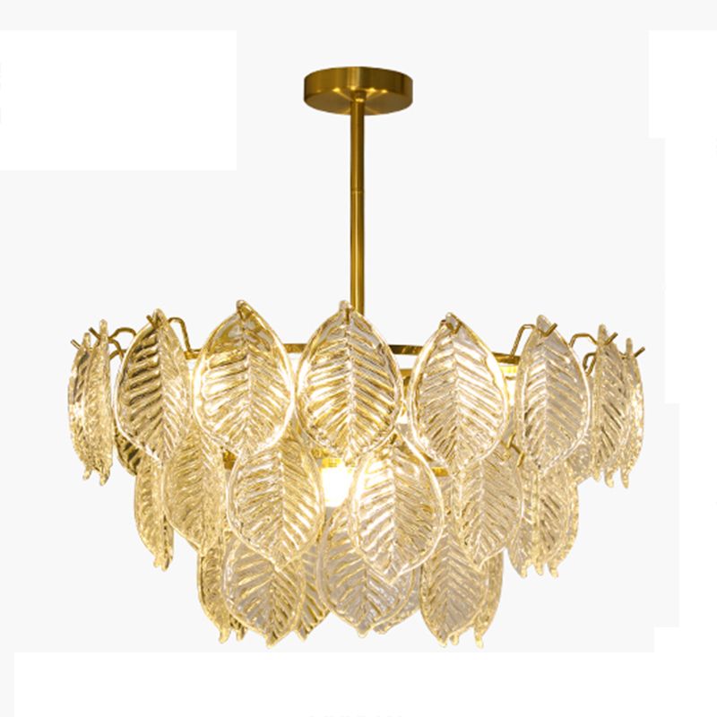 Contemporary Style Geometry Pendant Chandeliers Glass Hanging Pendant Lights in Gold
