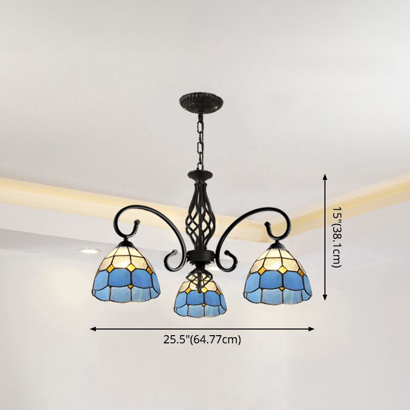 Lampadella Tiffany in vetro colorato Light Living Living Affettale Luce appesa con catene regolabili da 12 "
