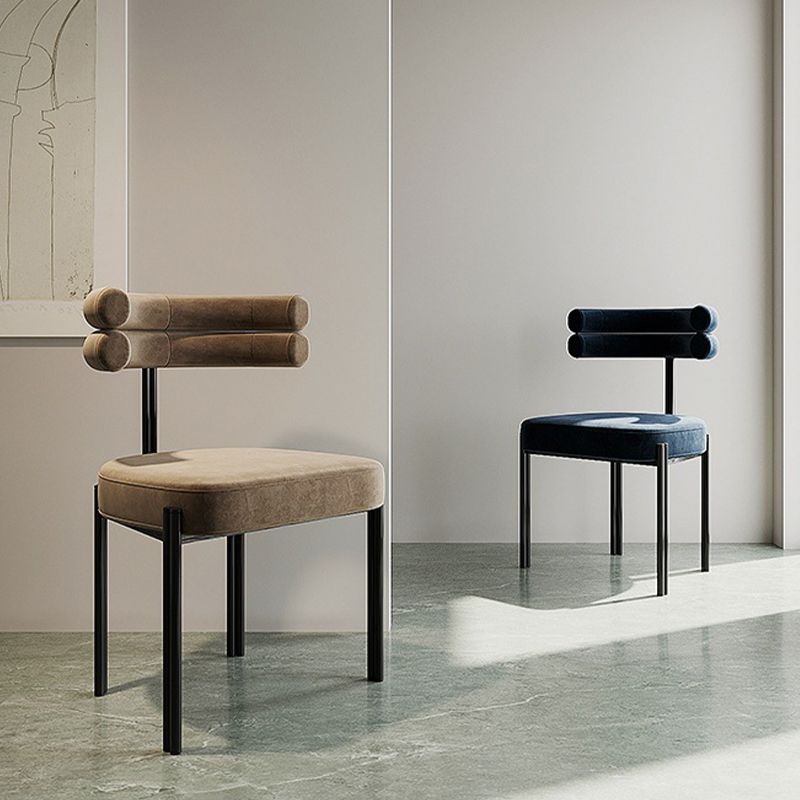 Contemporary Kitchen Dining Chairs Upholstered Side Chairs with Black Legs