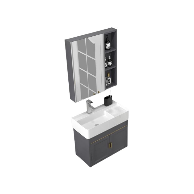 Modern Single Bath Vanity Wall Mount Ceramic Top Bathroom Vanity