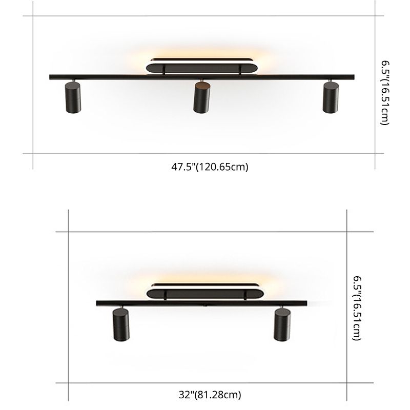 Industrial Flush Mount Light Fixtures Track Light for Bedroom or Hall with Rotating Spotlights