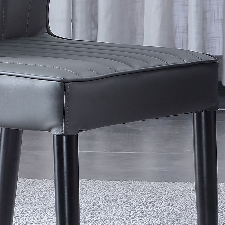 Modern Style Dining Chair Armless Chair with Wood Legs for Kitchen