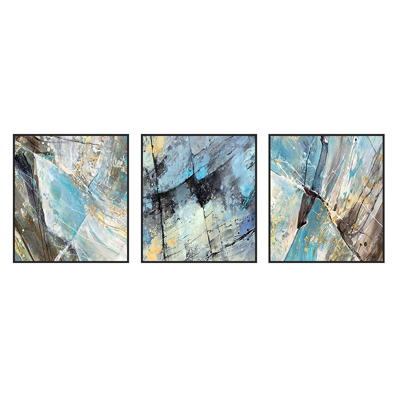 Textured Hand Printed Painting Canvas Modern Art Style Wall Decor for Playroom, Set of Three