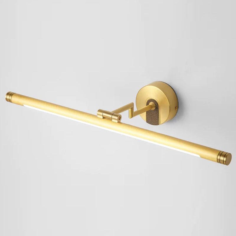 Modern Style Strip Shape Wall Sconce Metal 1 Light Sconce Light for Bathroom