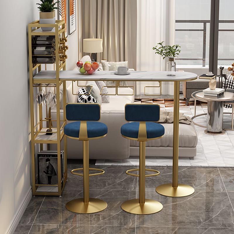 Modern Stone Bar Wine Table Wine Rack Bar Height Double Pedestal Cocktail Table