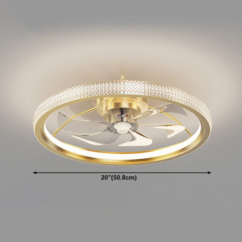 Lampada a ventola a soffitto in metallo in stile semplice con lama a ventola ABS