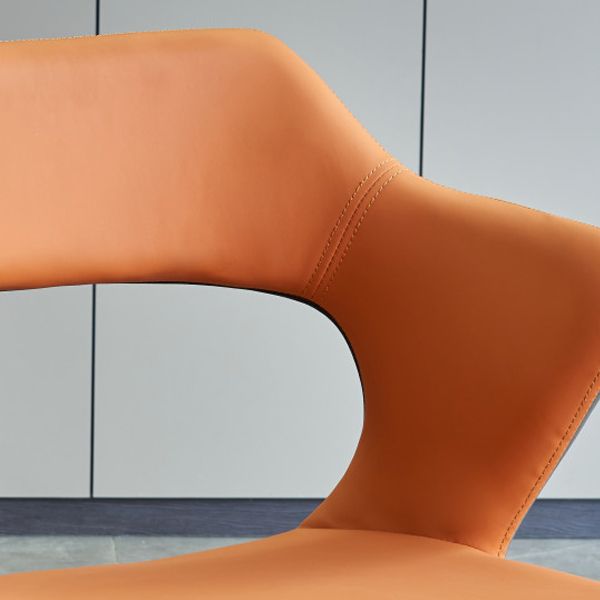 Contemporary Style Kitchen Chairs Dining Arm Open Back Side Chair with Metal Legs