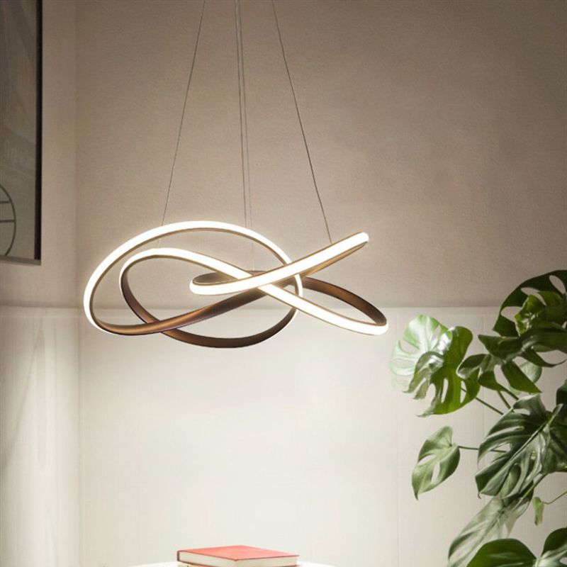 Aluminum Pendant Light Linear Modern LED Ceiling Light for Dining Room