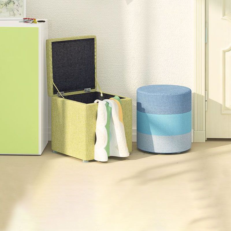 Solid Color Fabric Standard Stool Modern Style Simple Household Footstool