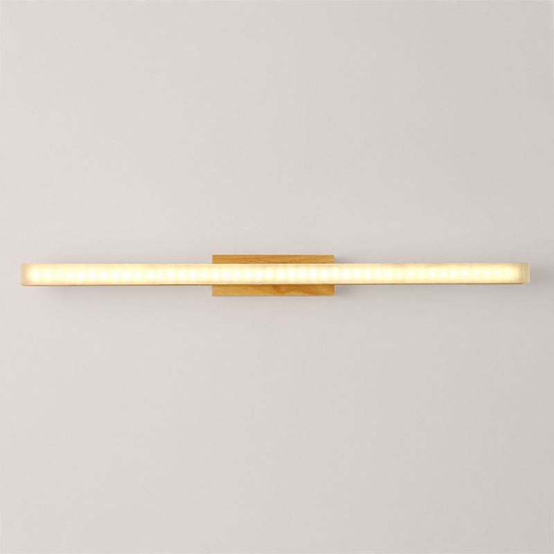 Wood Linear Vanity Wall Sconce Modern Style 1 Light Vanity Lighting Fixtures