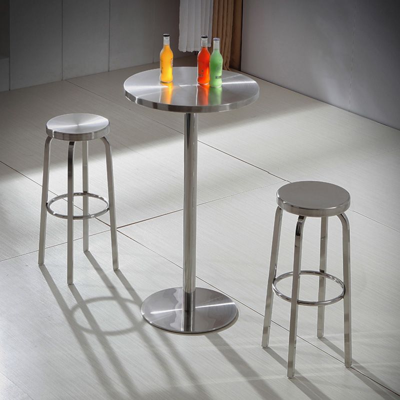 Industrial Stainless Steel Bar Stool Armless Counter Height Stools