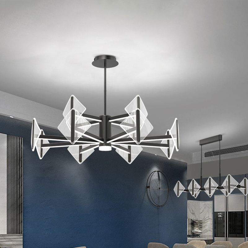 Acrylic Black Hanging Pendant Lights Contemporary Hanging Lamps for Living Room