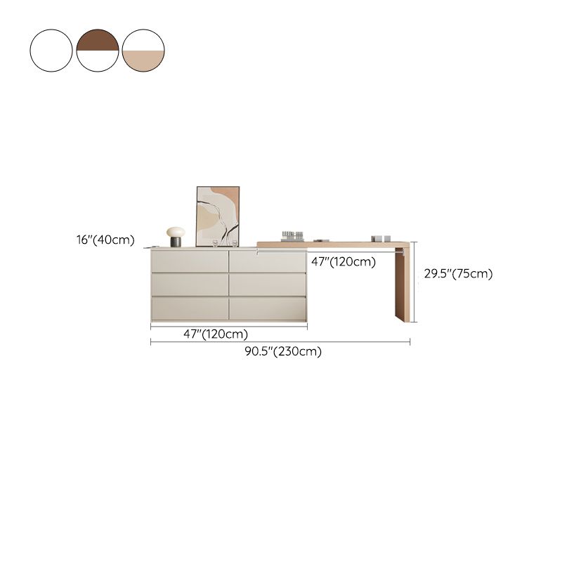 Contemporary Solid Wood White With Drawer Bedroom Makeup Vanity Desk
