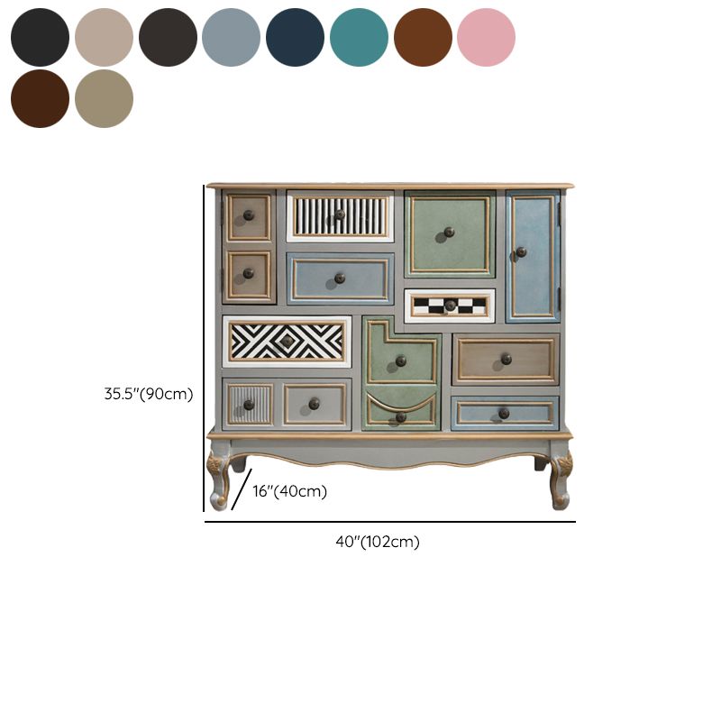 Solid Wood Storage Chest Coastal Storage Chest Dresser with 9 Drawers