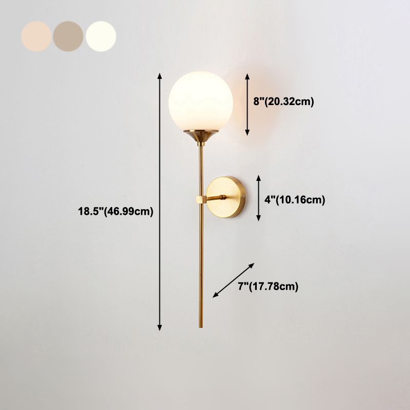 Glass Ball Wall Mounted Lamps Modern Style 1 Light Wall Lighting Fixtures