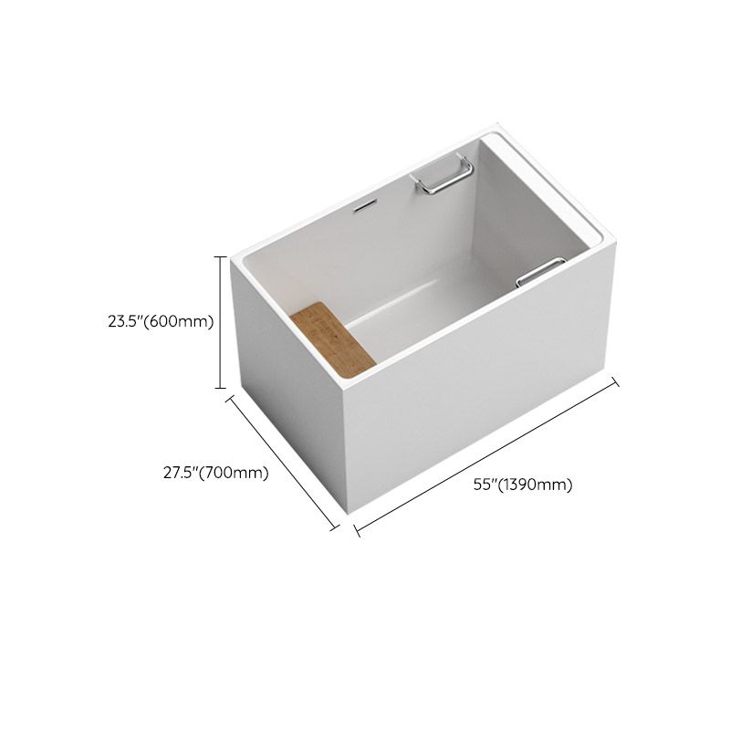 Modern Corner White Acrylic Bathtub Rectangle with Drain Bath Tub