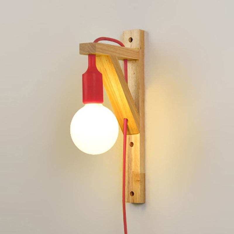 Wooden Simplicity Wall Sconce Household Wall Mounted Lamp for Sitting Room