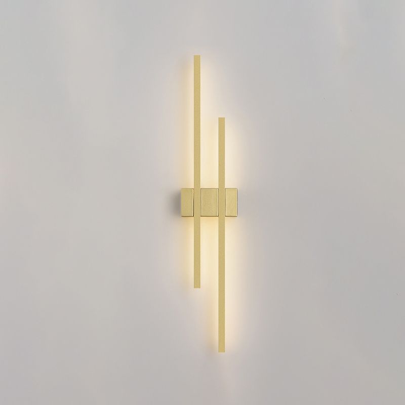 Metal LED Wall Lamp in Modern Minimalist 2-Light Linear Wall Sconce for Bedroom