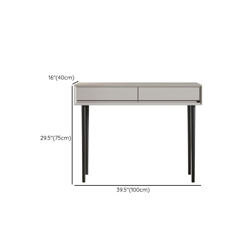 Gray Wood Vanity Desk Modern Simple 2 Drawers Dresser with Stool - 29.5" H