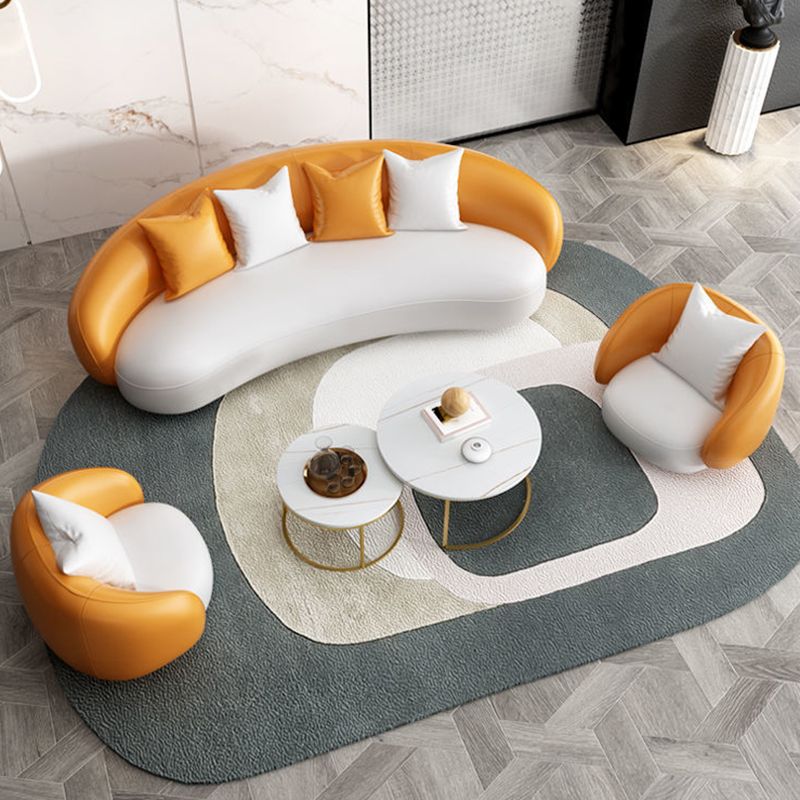 Contemporary Curved Sofa for Apartment with Tuxedo Arm Sofa 35.43" Wide