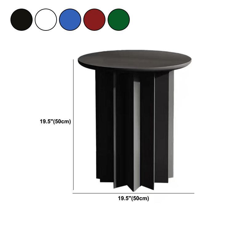 Scandinavian Round Solid Wood Top Side Table 19.6" Tall Pedestal End Table with