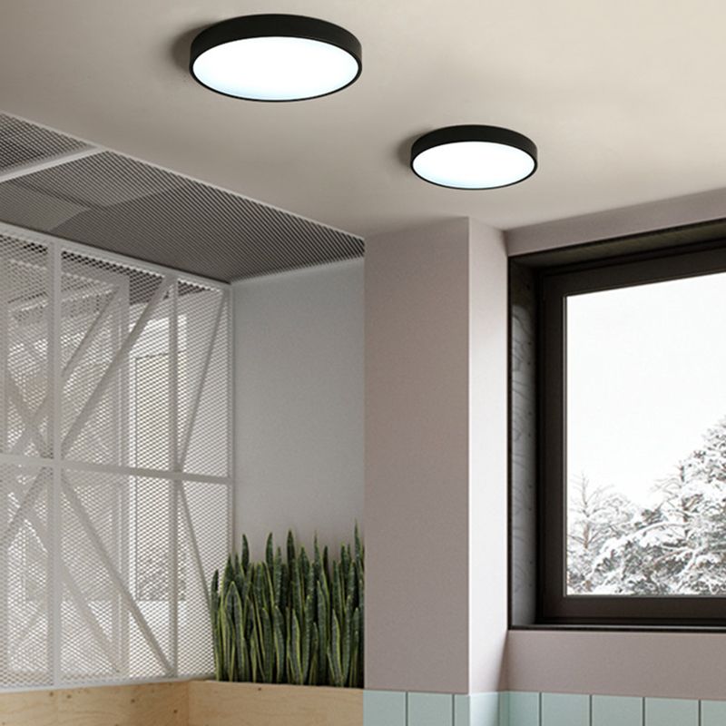 Metal LED Flush Mount Macaroon Circle Ceiling Mounted Fixture for Bedroom