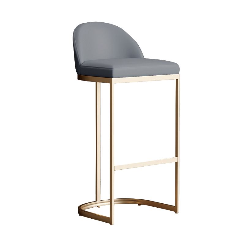 Modern Upholstered Counter Stool Bar-height Low Back Bar Stool with Footrest