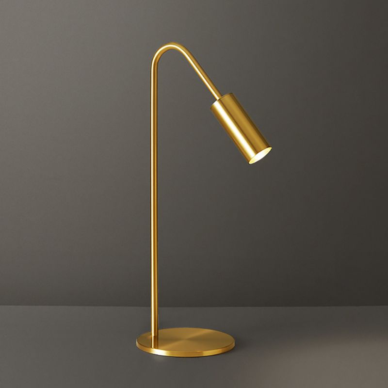Brass Arc Table Lamp Modern Style 1 Light Table Light in Gold for Bedroom