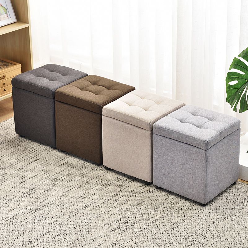 Modern Style Ottoman Cotton Square Indoor Ottoman with Storage