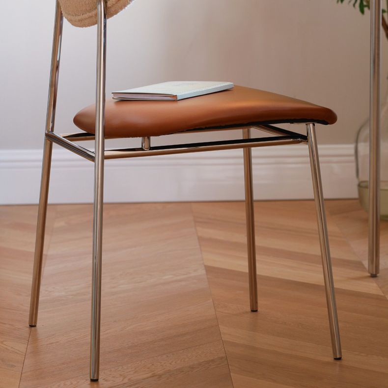 Contemporary Kitchen Dining Chair Open Back Metal Side Chair
