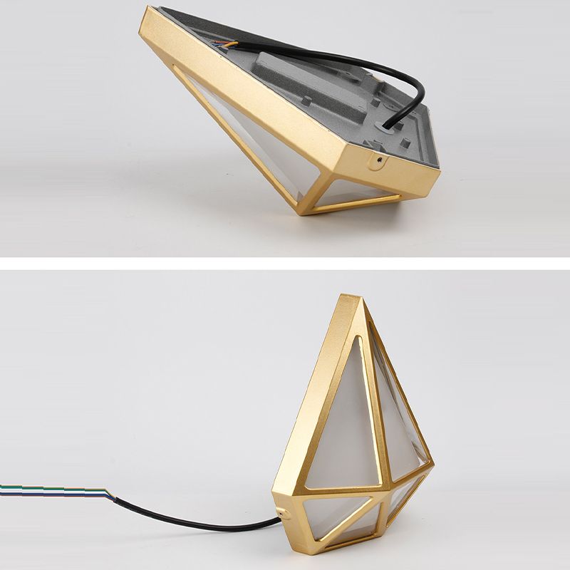 Modern Metal Wall Sconce Simple Wall Light with Plastic Shade for Bedroom