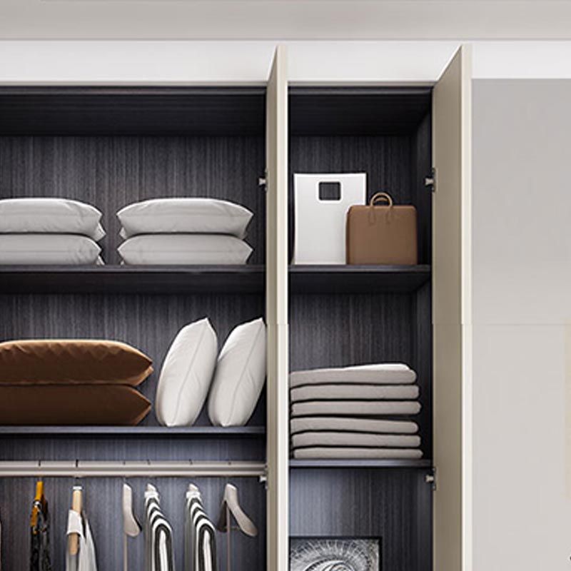 Manufactured Wood White Wardrobe Modern Storage Cabinet for Bedroom