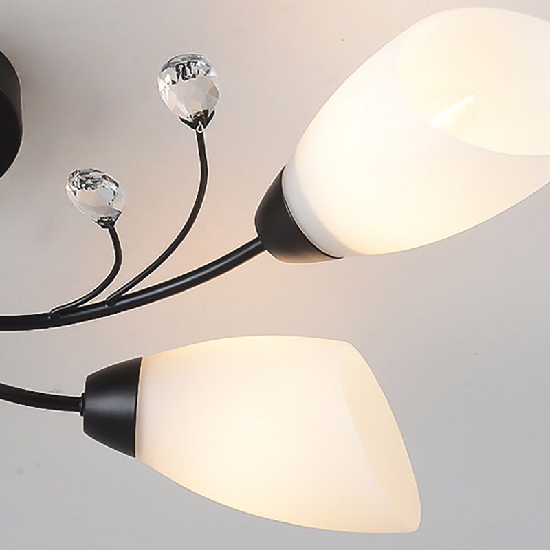 Lámpara tradicional de la semi rascada iluminación de techo de dormitorio múltiple con tono de vidrio de campana