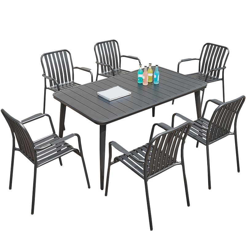 Water Resistant Dining Armchair Metal Stacking Industrial Armchair